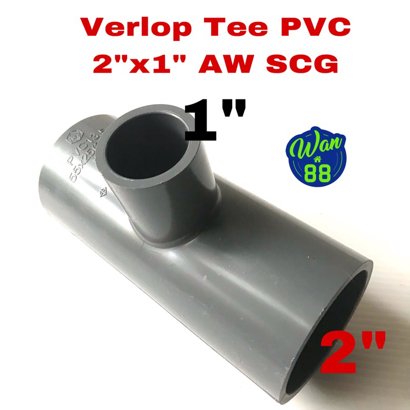 Verlop Tee PVC 2” x 1” AW SCG / Reducer