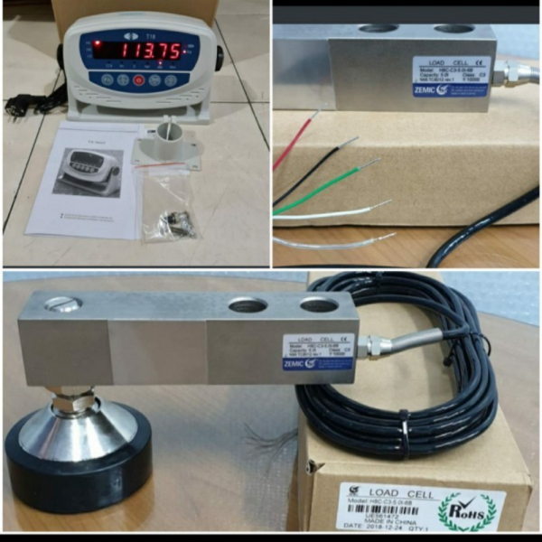 

load cell zemic h8c 1t 4unit indicator t18 1unit Murah