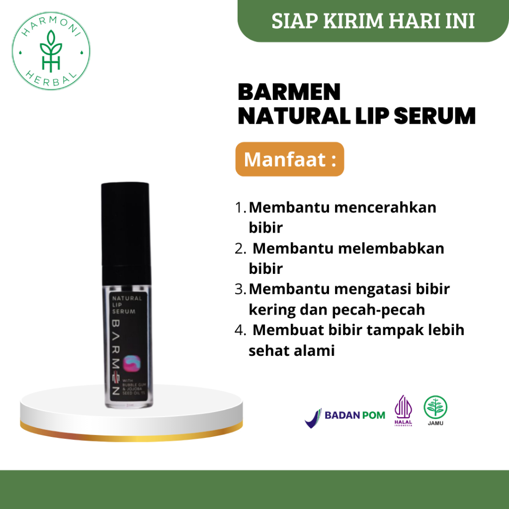 Barmen Serum  Untuk Mencerahkan Dan Melembabkan Bibir Pria Bpom & Halal