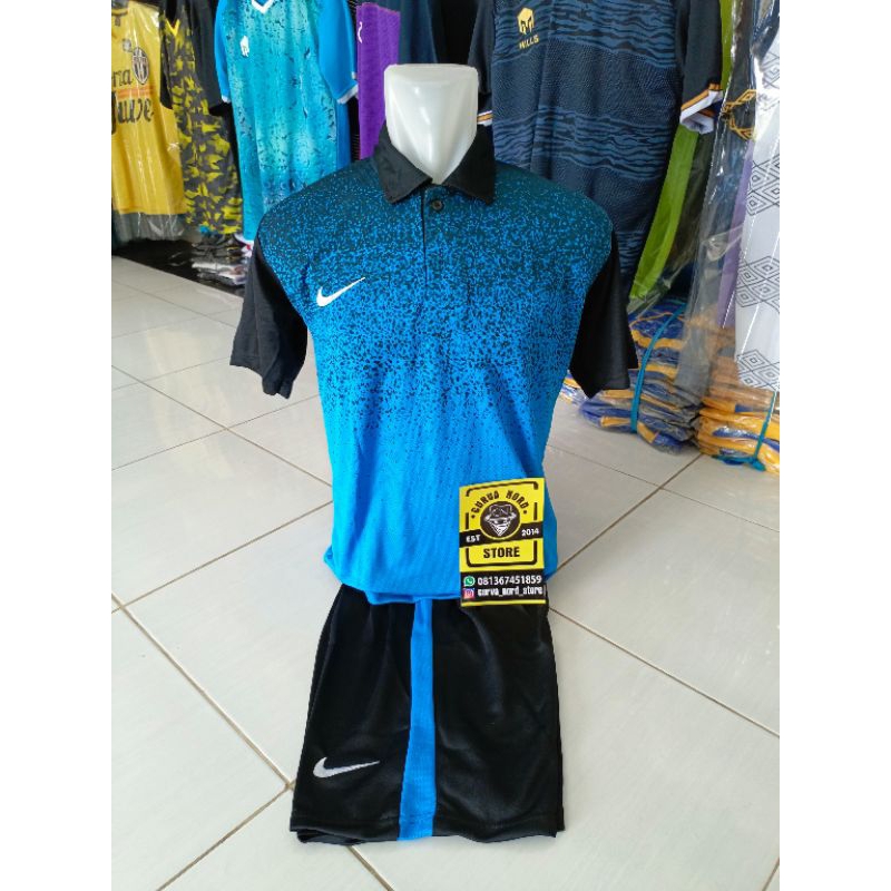 STELAN JERSEY BOLA DAN FUTSAL NIKE BIRU KERAH