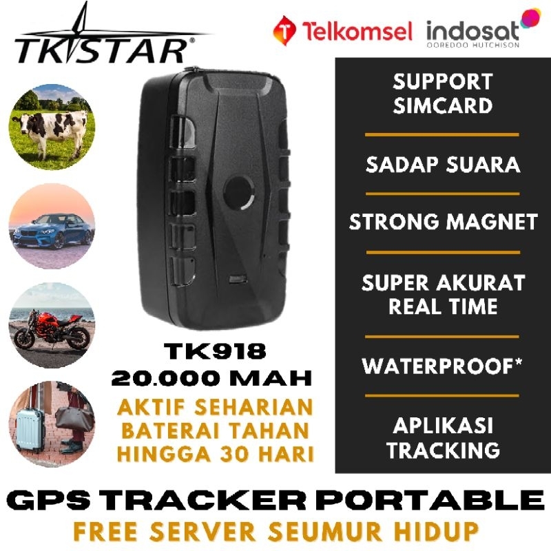 GPS PORTABLE TRACKER TKSTAR GPS SAPI MOBIL MOTOR ANTI MALING JARAK JAUH