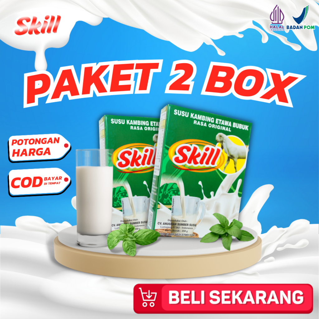 

PAKET 2 BOX SUSU SKILL - Susu Kambing Etawa Skill Original Bukan Etawalin