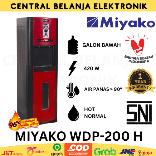 DISPENSER GALON BAWAH DISPENSER GALON ATAS 2 SUHU PANAS DAN NORMAL SAFETY LOCK WDP200 WD389 | MIYAKO