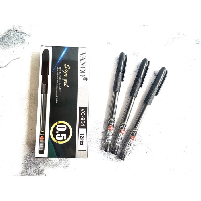 

Terbaru (12 pc) BOLPEN GEL TINTA VANCO VC-904 0.5 mm