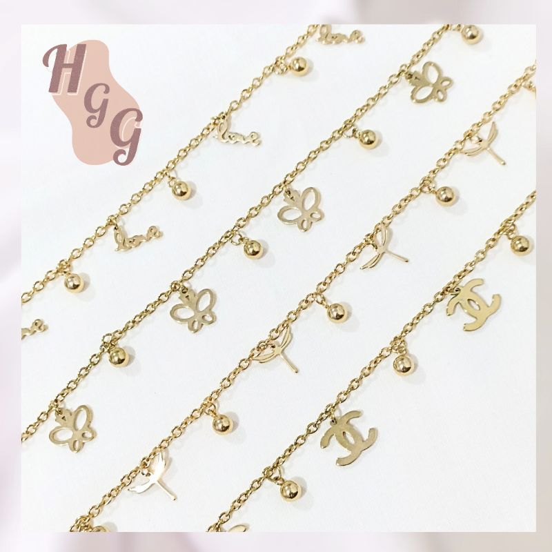 HOGIGEDE - GELANG WANITA RANTAI WARNA EMAS AKSESORIS FASHION