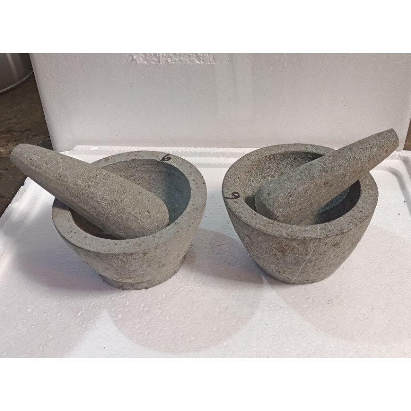 Lesung Batu + Uluk Batu diameter 6 inc ( ASLI BATU )