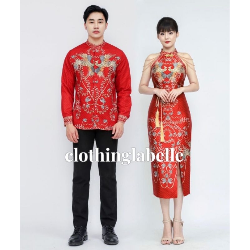 Cheongsam couple sangjit party dress