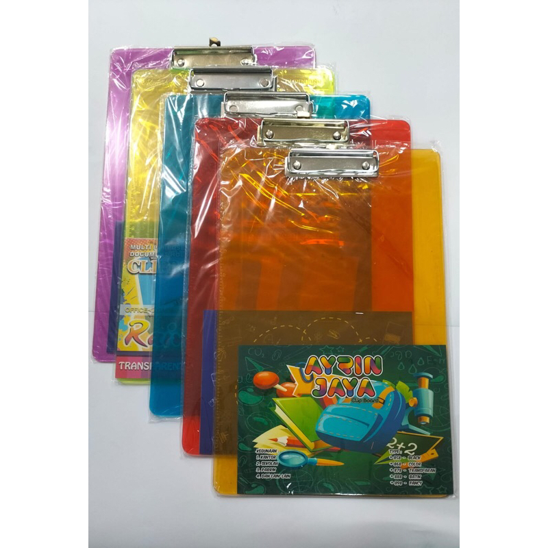 

Papan Clipboard Transparan Warna Warni