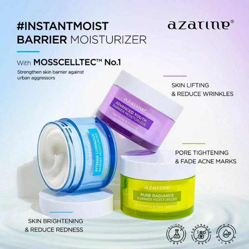 Azarine Advanced Youth Barrier Moisturizer Age Delay & Firming Cream Gel Pelembab Moist (30gr)