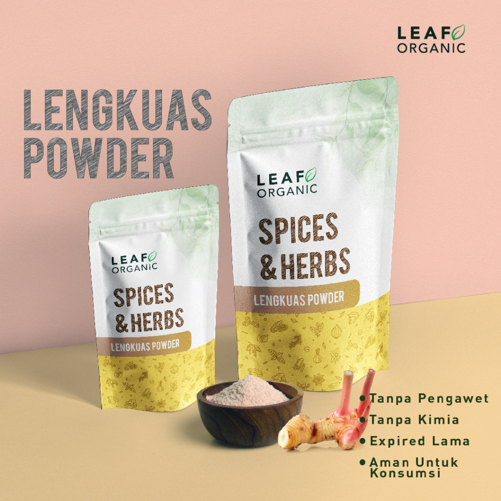 

Lengkuas Powder LEAF ORGANIC Galangal Bubuk Premium Kering Murni Organik