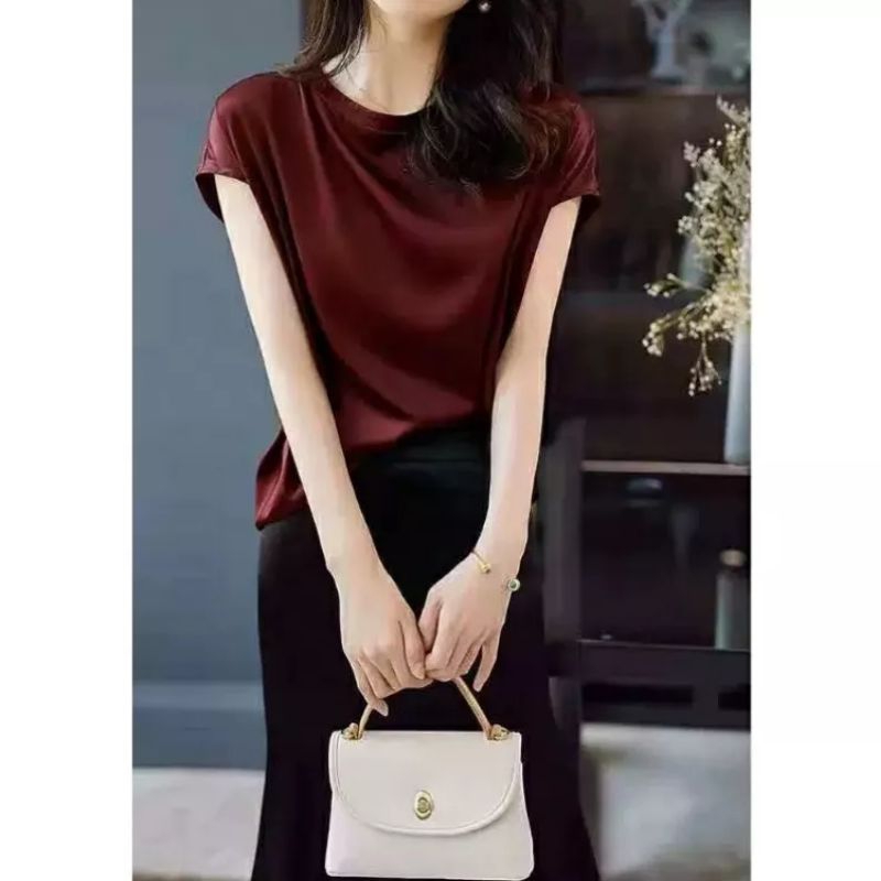 •ECLAIRE• 003 BLOUSE SATIN KOREA WANITA SHALLY