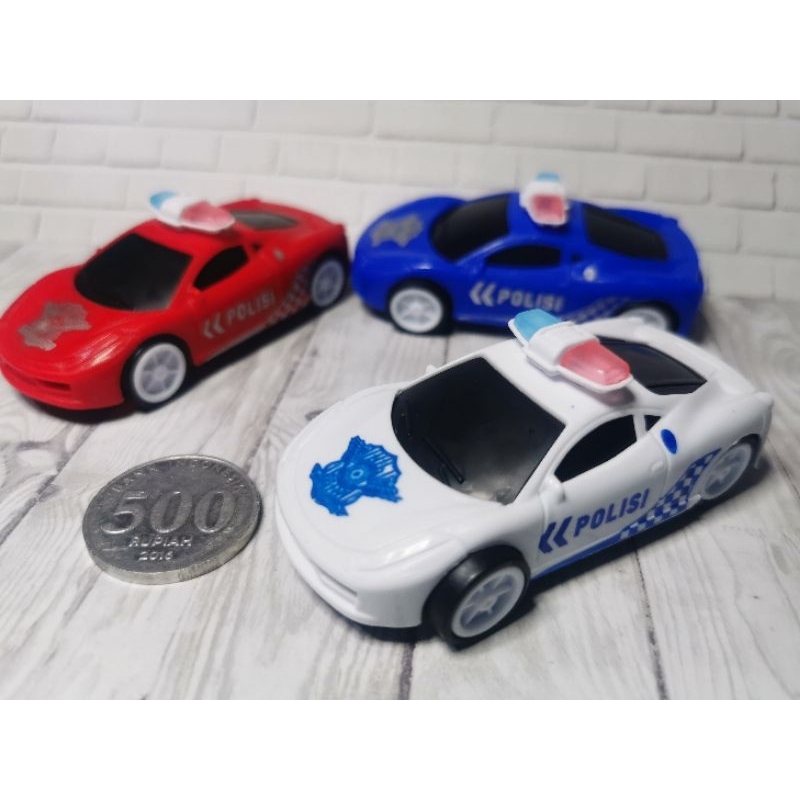 mainan mobil polisi mobilan police car pullback gerka tarik kecil