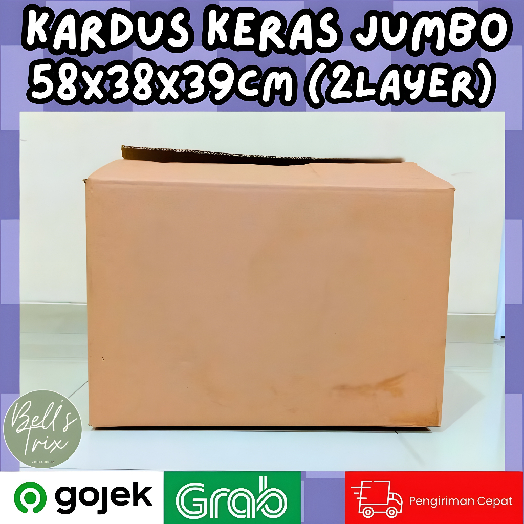 

Kardus Bekas 2 Ply Dus Jumbo Polos Tebal Box Penyimpanan Packaging Ukuran 58x38x39 cm