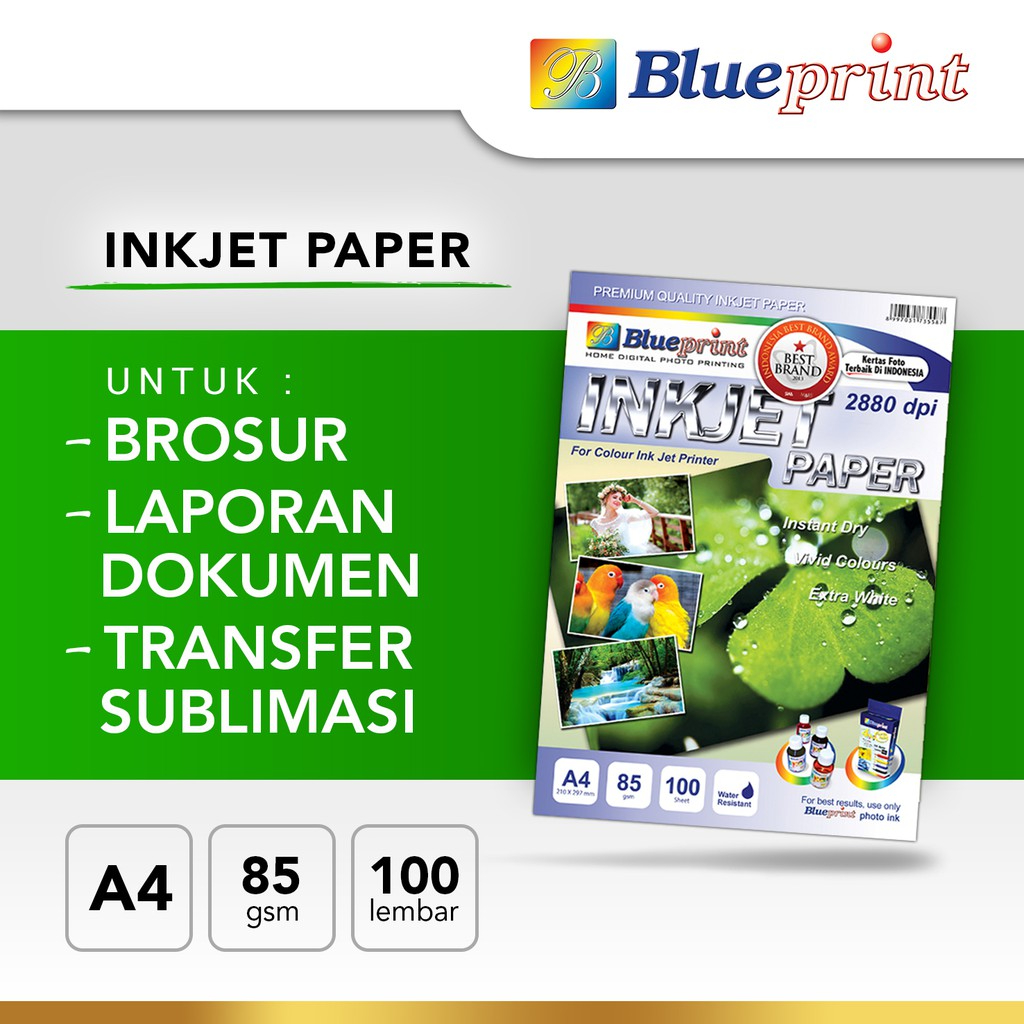 

Kertas Inkjet , Inkjet Paper BLUEPRINT 85 gsm A4