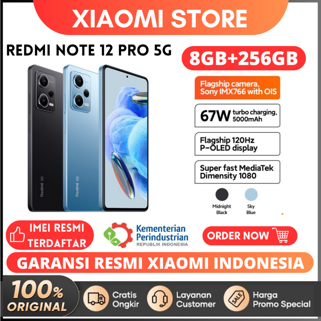 Xiaomi Redmi Note 12 Pro 5G 8/256GB - Garansi Resmi | Xiaomi REDMI Note 12 Pro 5G 8/256GB | Xiaomi Redmi Note 12 Pro 5G 8/256GB | Xiaomi Redmi Note 12 Pro 5G 8/256 GB | Redmi Note 12 Pro 5G 8/256 GB