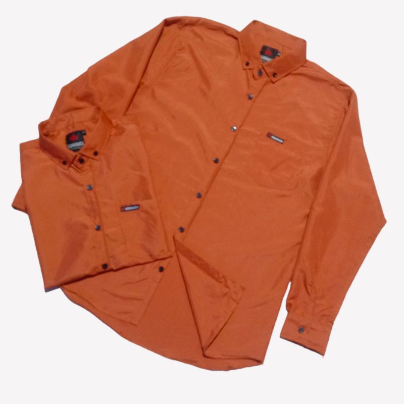 Kemeja GUPY TERACOTTA polos merah bata Ayah Dan Anak