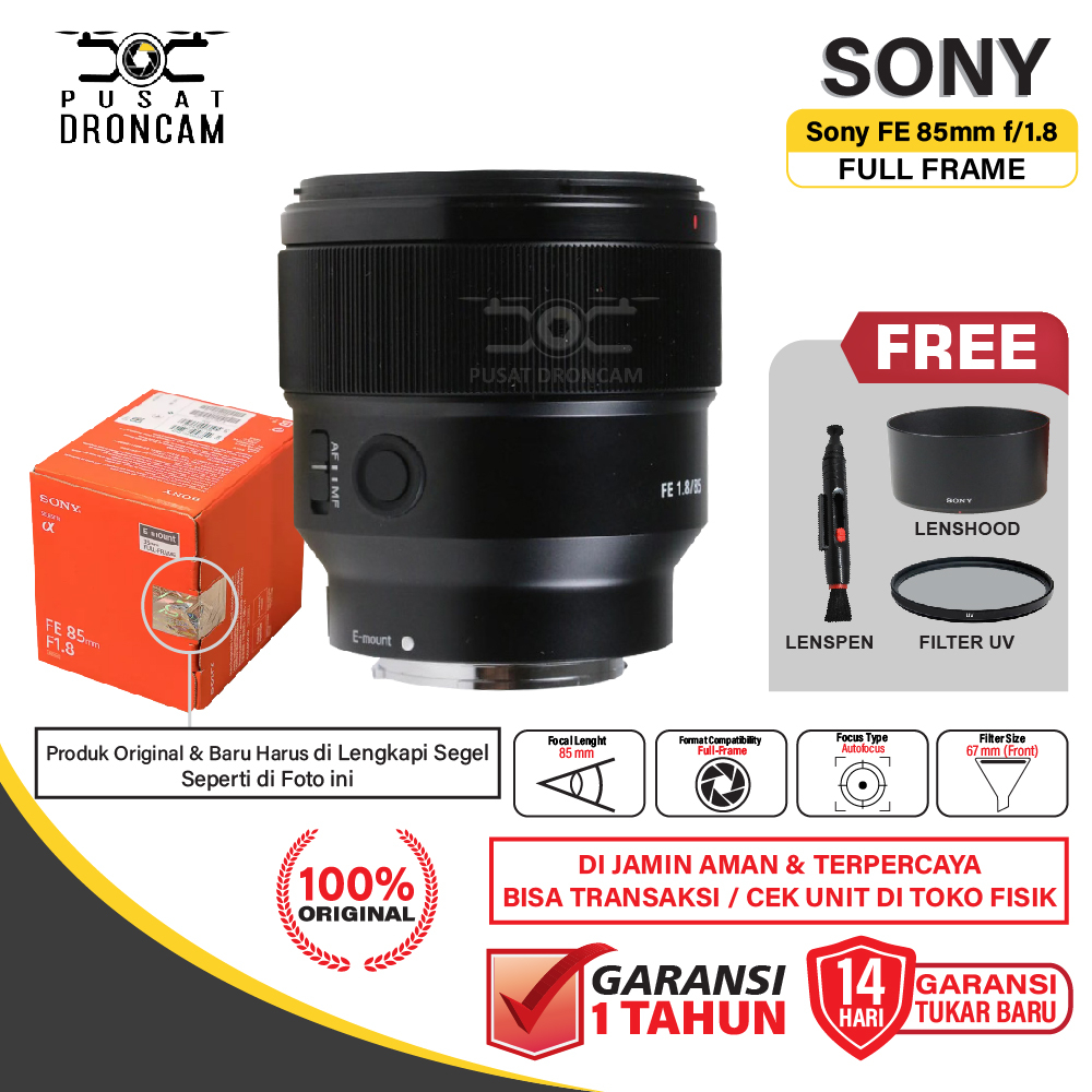 Sony FE 85mm f1.8 Sony 85 mm f/1.8 Original Resmi