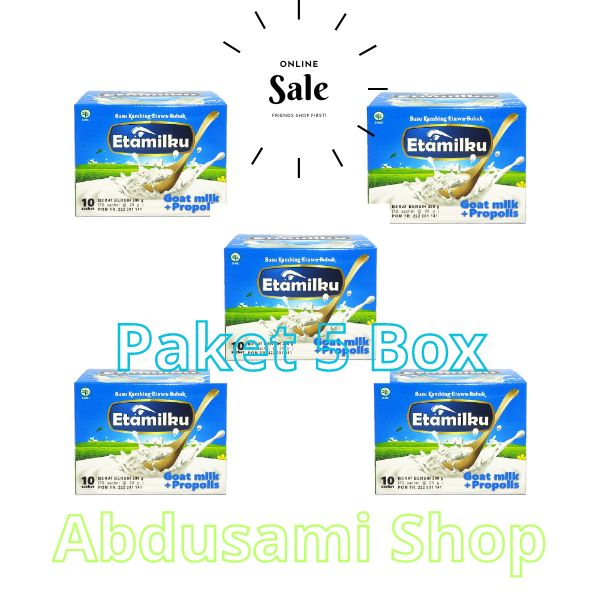 

Paket 5 Box Etamilku Susu Kambing Bubuk Etawa Asli Original Ettawa Plus Propolis