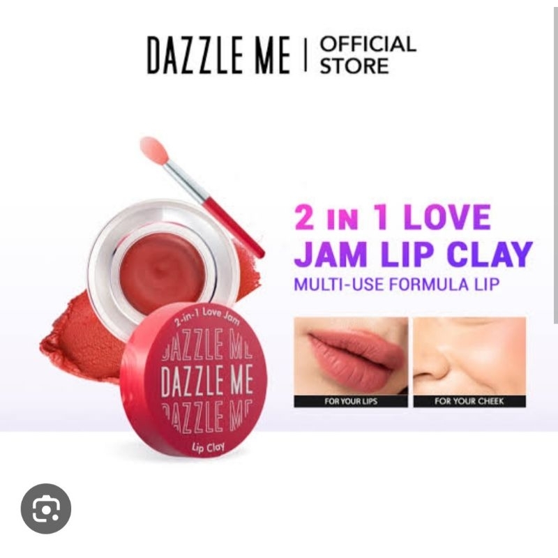 DAZZLE ME LIPSTIK 2 in 1 LOVE JAM LIP CLAY