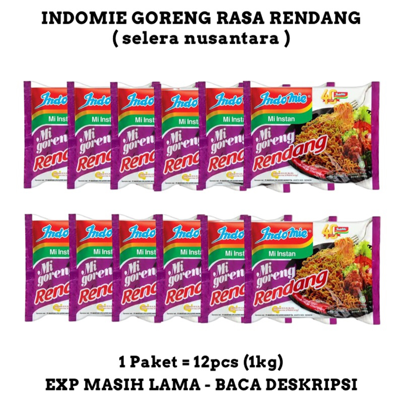 

Indomie Goreng Rasa Rendang Selera Nusantara - 1 Paket isi 12Pcs