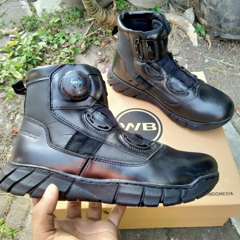 SEPATU PDH TALI PUTAR BOA MODEL MIDTRACK WEBEST KULIT SAPI ORIGINAL