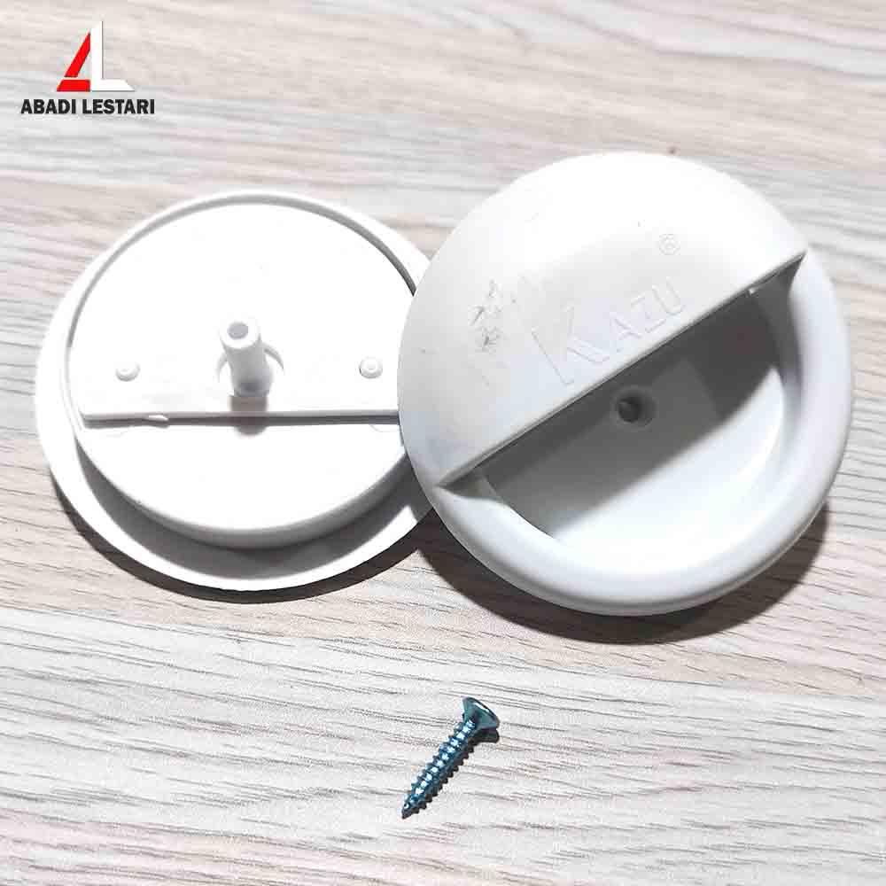 GRENDEL SLOT PLASTIK PVC / GAGANG TARIKAN BULAT PVC PINTU KAMAR MANDI