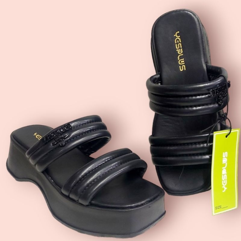 Yesplus 6688 Impor size 36-40 Sandal Jelly Wedges Perempuan Termurah