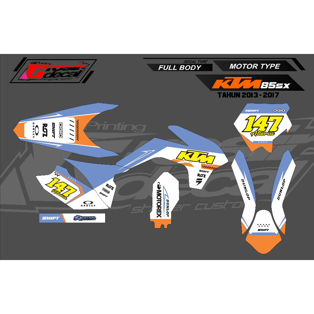 Decal stiker KMT 85 SX 2013 - 2017 Keren full body free custom