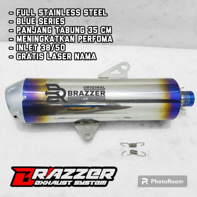 silincer knalpot standar racing inlet 38/50mm Original knalpot TZM knalpot matic Gratis laser nama