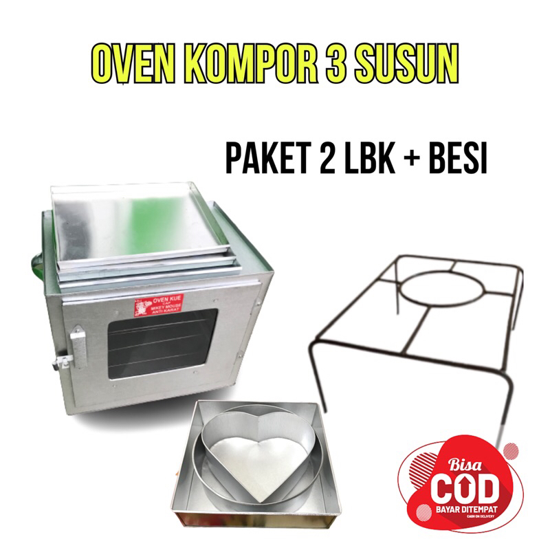 Oven Kompor 3 Susun Open Tangkring Kue Kering Anti Karat Kecil + Besi Tangkringan Gratis Loyang Kuke
