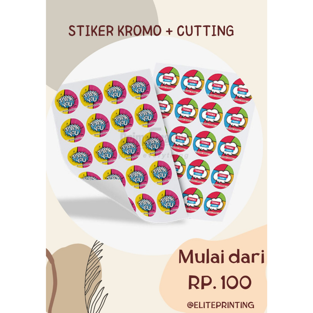 

High Quality ! Cetak print stiker kromo / cutting stiker chromo / stiker label / label stiker / produk label / label produk