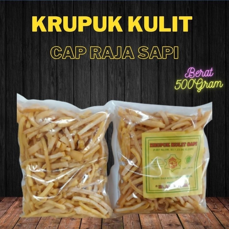 

Rambak kulit cap raja sapi 500gr krecek mentah cemilan kerupuk krupuk dorokdok super premium berkualitas asli kulit sapi