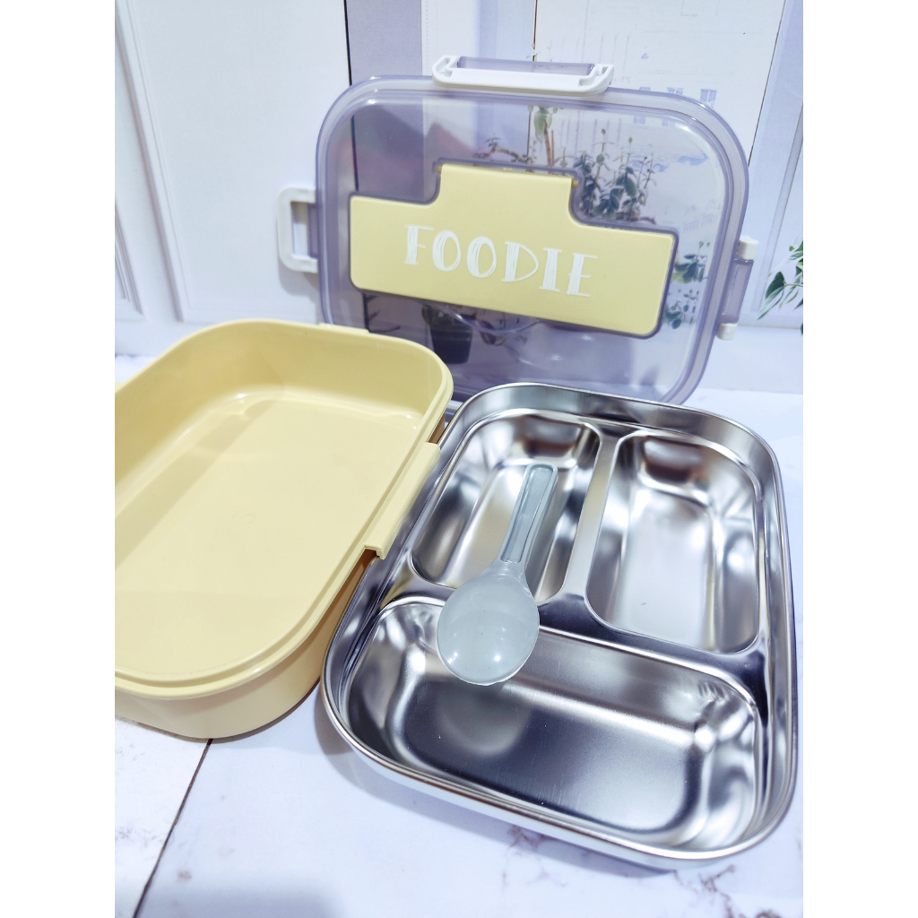Kotak Makan 3 Sekat Stainless Steel / Kotak Makan Bisa Menghangatkan Makanan / Kotak Makan Stainless