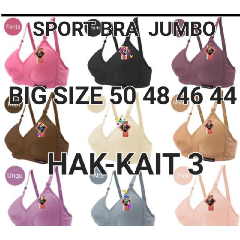 SPORT BRA  JUMBO 50 48 46 44 //BH SPORT SUPER JUMBO TAMPA KAWAT DAN  BUSA