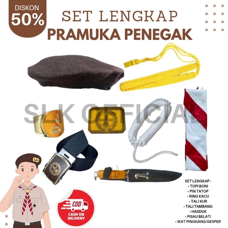 perlengkapan set lengkap atribut pramuka penegak smp sma / atribut pramuka lengkap perempuan laki la