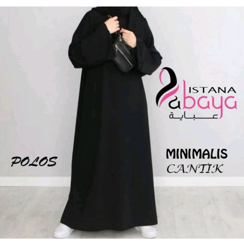 (TERMURAH SESHOPEE) Abaya polos saudi simpel & cantik bagi yg suka gamis ga ramai tapi elegan(busui friendly).-Tangan Polos