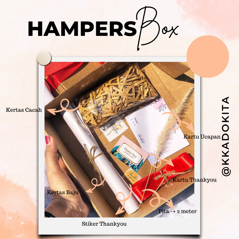 

HAMPERS/BOX SAJA/KADO ULTAH/UKURAN 22X22X5 cm