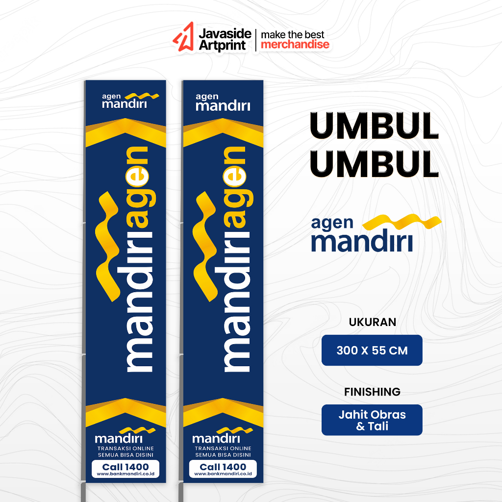 Umbul umbul kain Agen MANDIRI - Javaside Artprint
