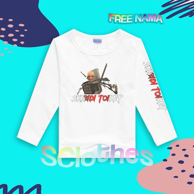 Baju Kaos Anak Anak Skibidi Toilet Upgrade Skibidi Toilet 60 Lengan Panjang