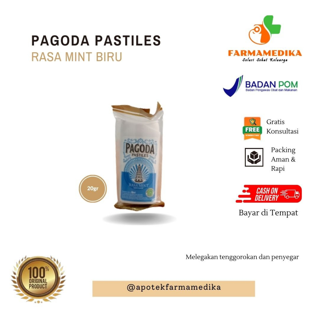 

PAGODA PASTILES RASA MINT BIRU 20GR (NEW)