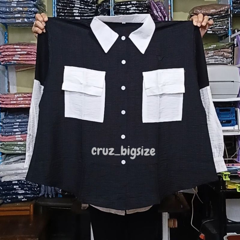 Baju Atasan Kemeja Jumbo Big Size Oversize LD 140
