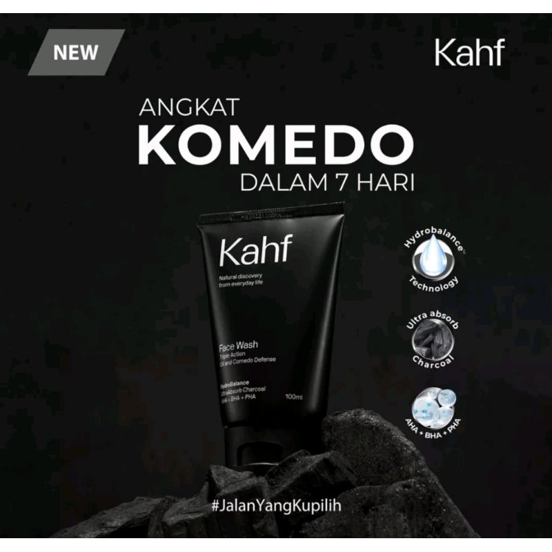 KAHF Face Wash Triple Action Sabun Cuci Muka Pria Bersihkan Komedo