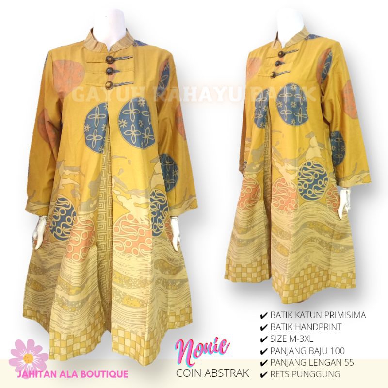 TUNIK DRESS BATIK NONIE BU TEJO NGUMPUL / SERAGAM DRESS BATIK