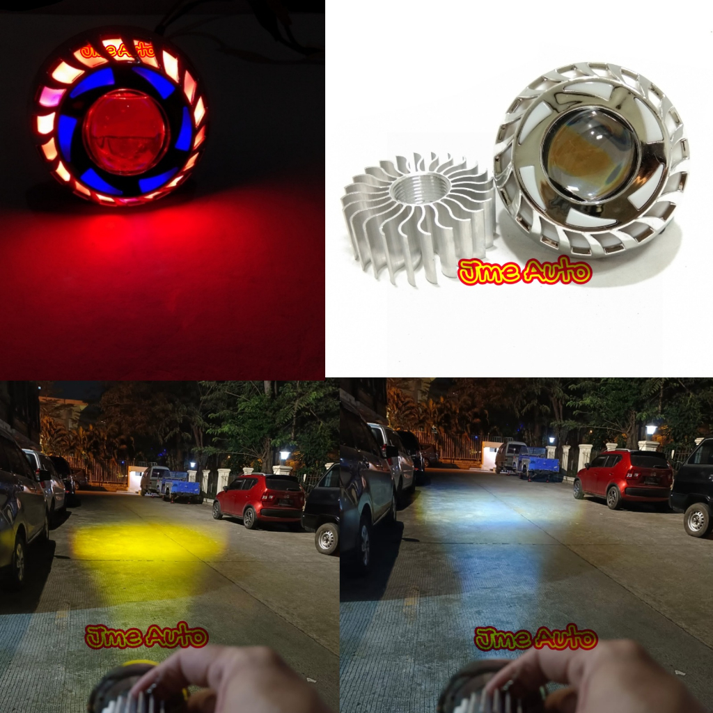 Lampu tembak led mini projie D2 laser 2.5 Inch 2 warna jauh dekat Lampu tembak sorot led projie Lamp