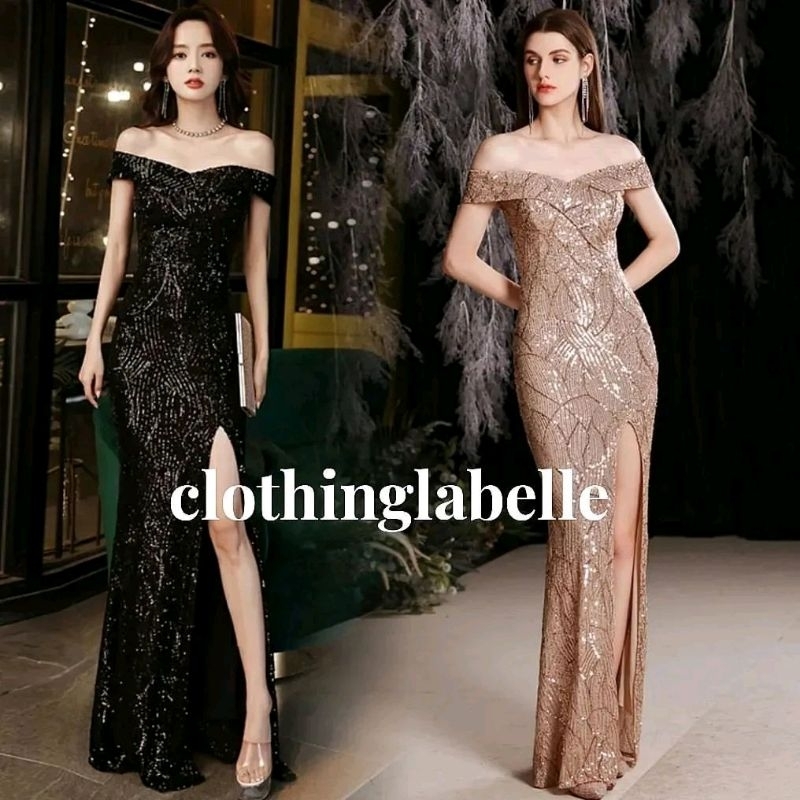 Mermaid Sabrina Sequin Party Dress