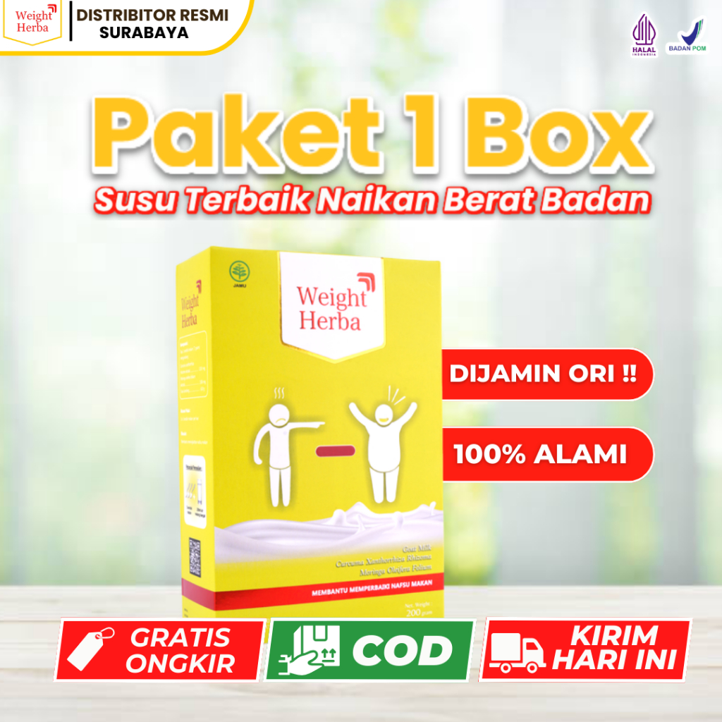 

Weight Herba - 100% Original Susu Penambah Berat & Penggemuk Badan Perbaiki Saluran Pencernaan Tingkatkan Nafsu Makan - Susu Penambah Berat Badan