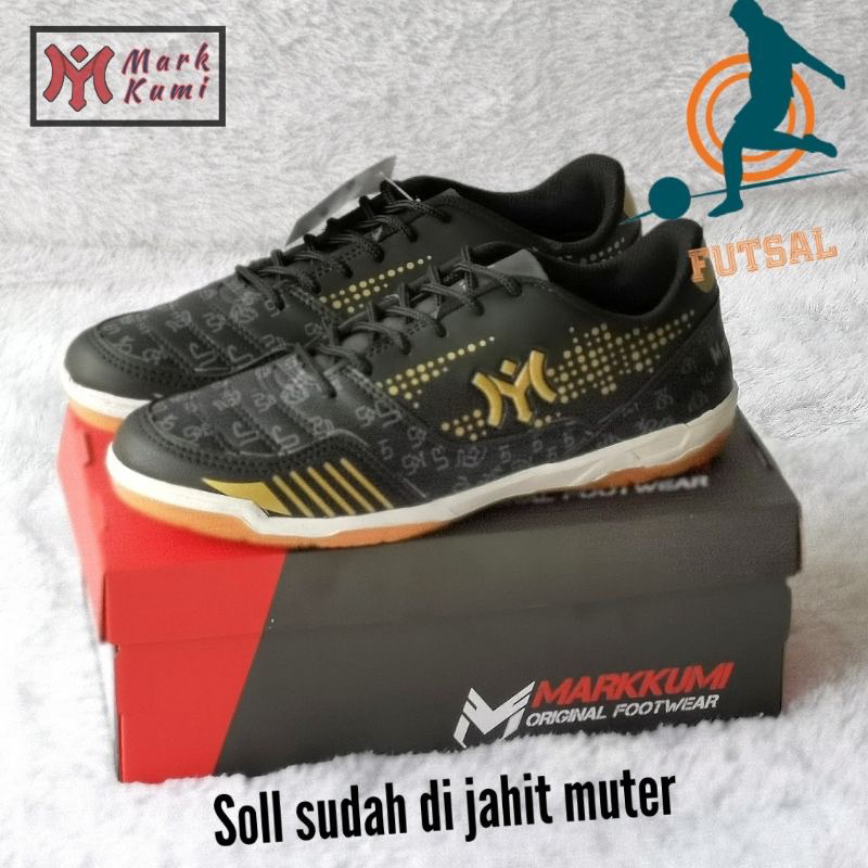 sepatu futsal original markkumi sol sudah di jahit muter