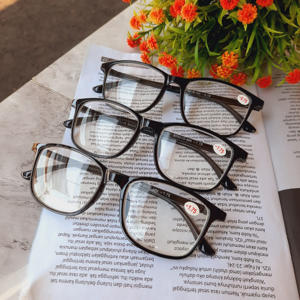 KACAMATA LENTUR Minus BF901/Kacamata Minus Pria Dan Wanita Frame Kotak Persegi Gagang LENTUR/KACAMAT