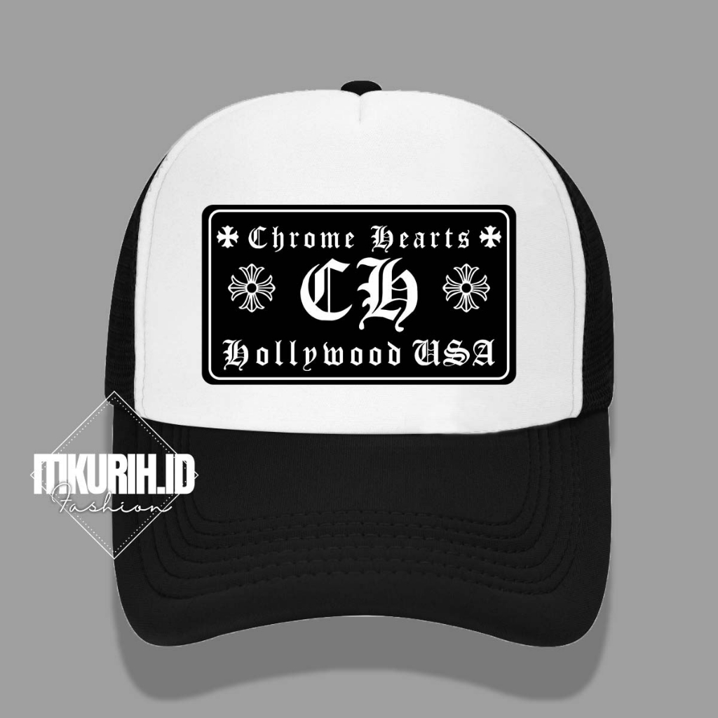 Topi Jaring Topi Jala Trucker Distro Sablon CH Chrome Hearts Kualitas Premium Topi Snapback