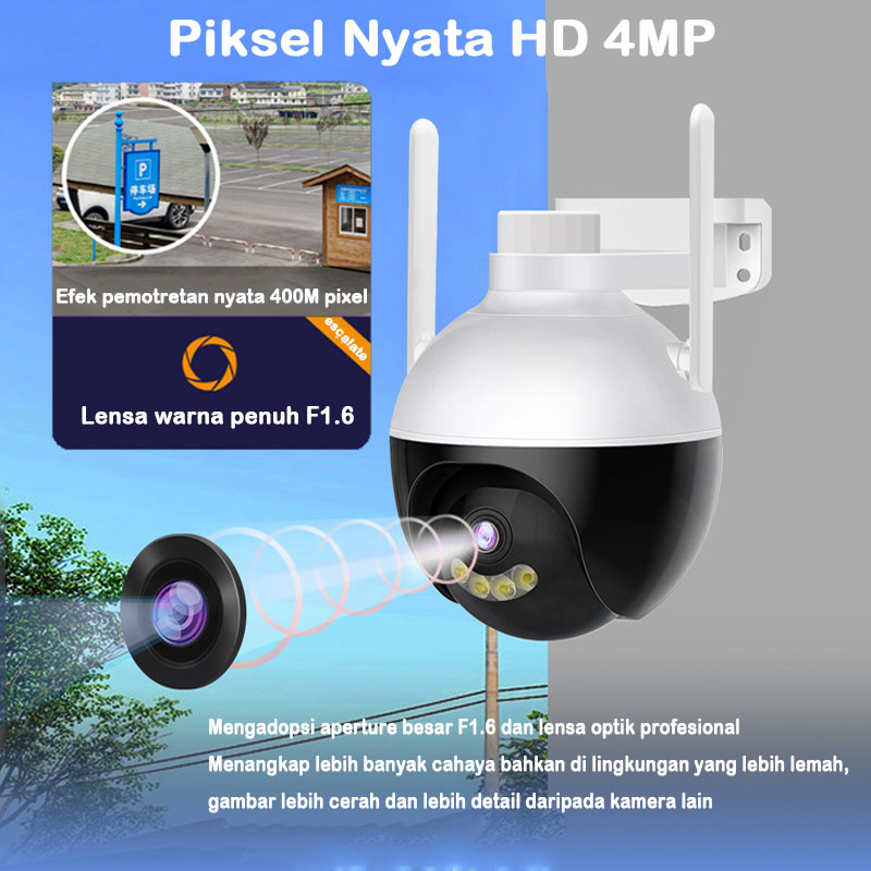 QBNG Cctv Outdoor Ptz Jarak Jauh Lewat Hp Wifi 360 Derajat / Smart Cctv Ip Camera Cctv